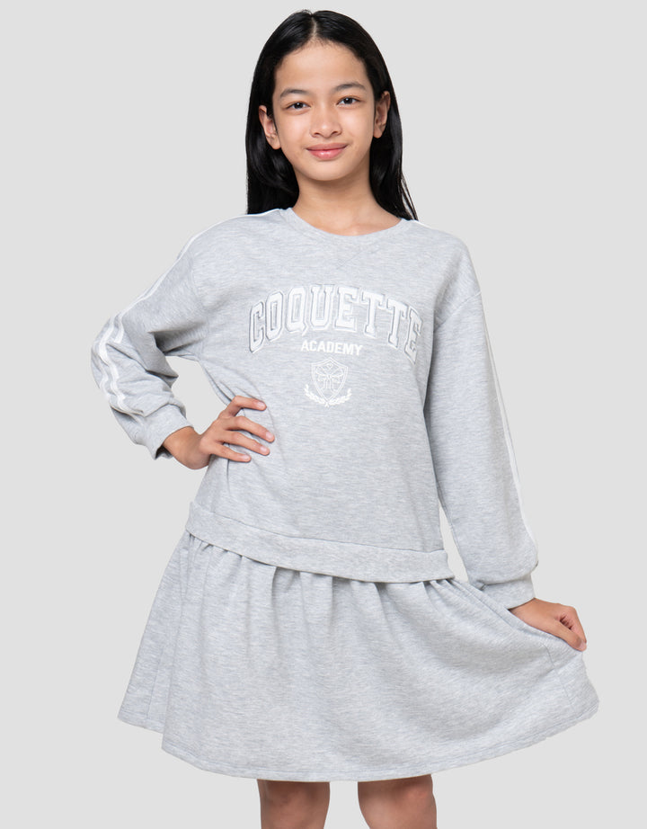 Nevada Stripe Pita Coquette Midi Dress Anak Perempuan