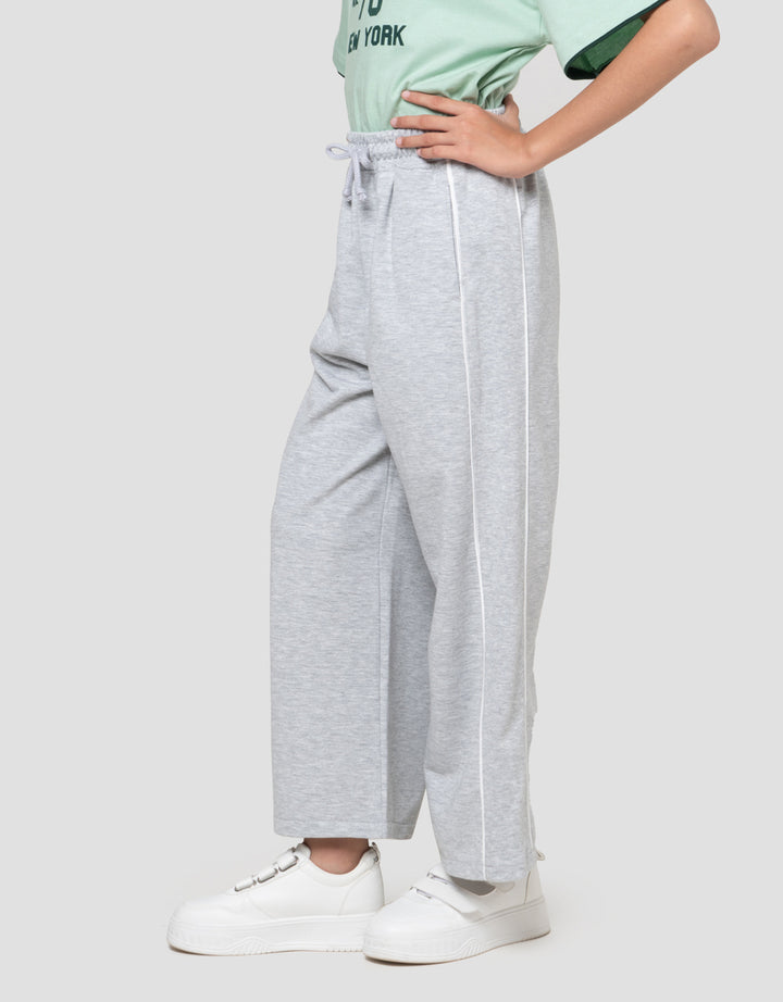 Nevada Knit Wide Leg Stripe Celana Anak Perempuan