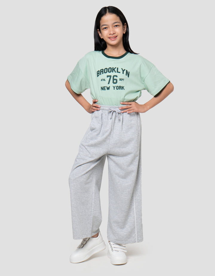 Nevada Knit Wide Leg Stripe Celana Anak Perempuan