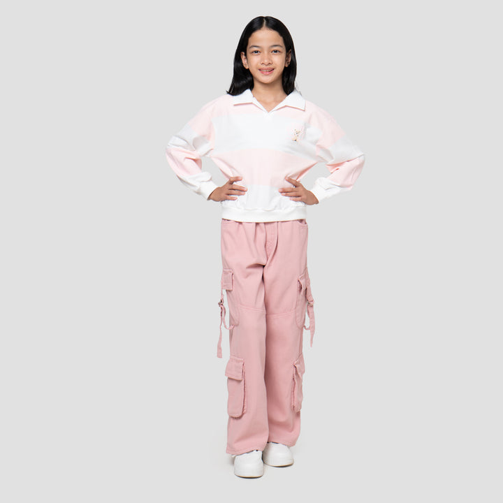 Nevada Big Stripe Cat Sweater Anak Perempuan