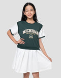 Nevada Fake 2 Pcs Mihigan Dress Anak Perempuan