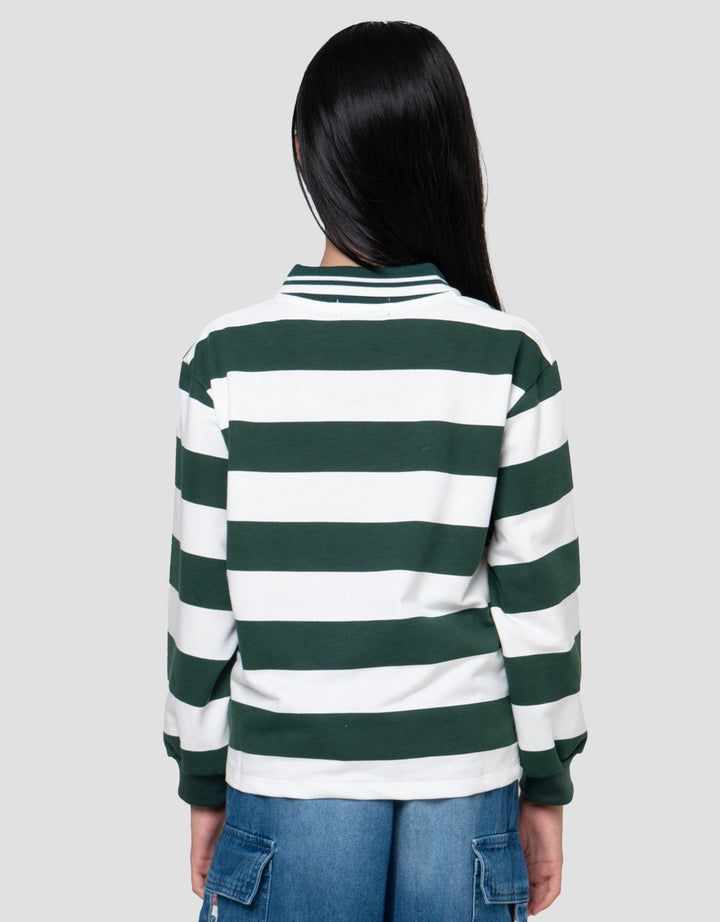 Nevada Stripe Bordir Sweater Anak Perempuan