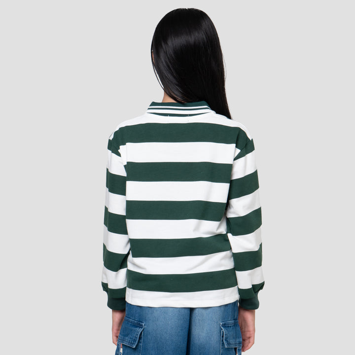 Nevada Stripe Bordir Sweater Anak Perempuan