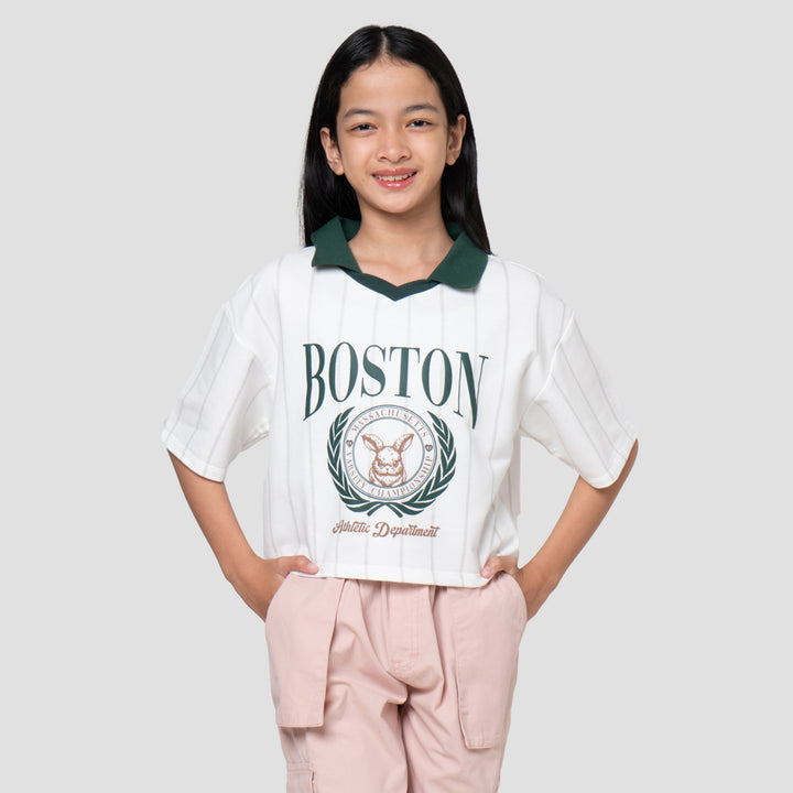 Nevada Kerah Number Aplikasi Kaos Anak Perempuan