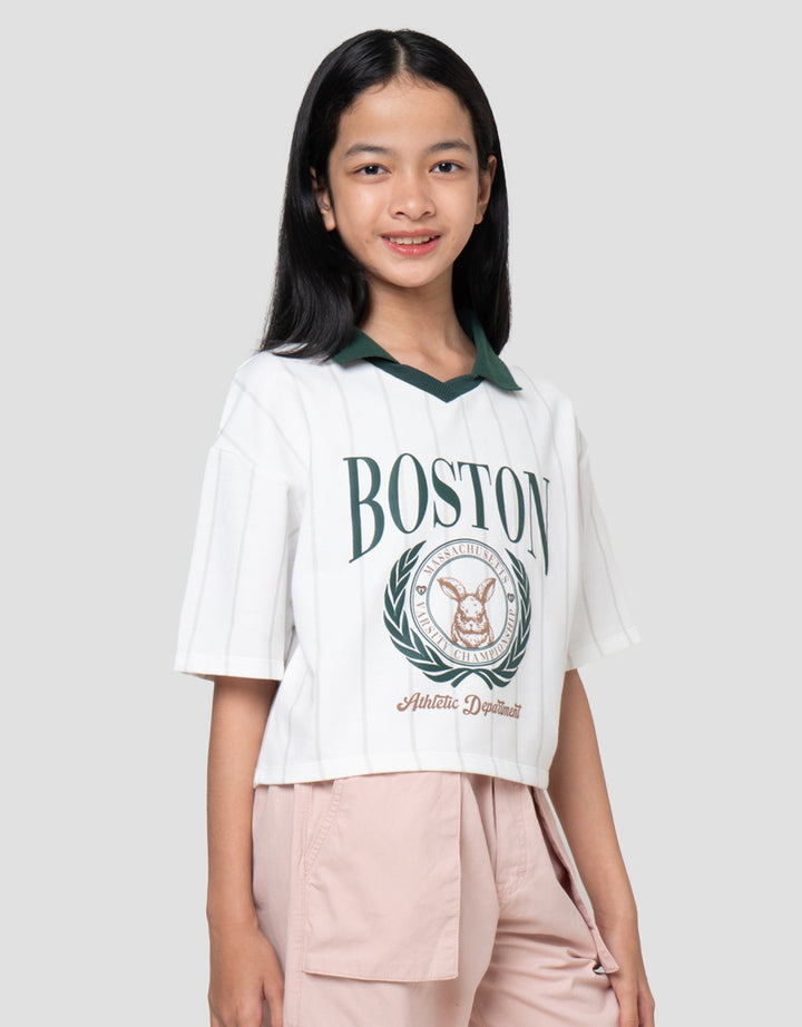 Nevada Kerah Number Aplikasi Kaos Anak Perempuan