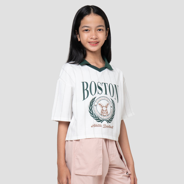 Nevada Kerah Number Aplikasi Kaos Anak Perempuan