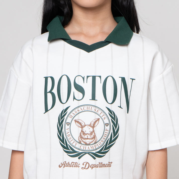 Nevada Kerah Number Aplikasi Kaos Anak Perempuan