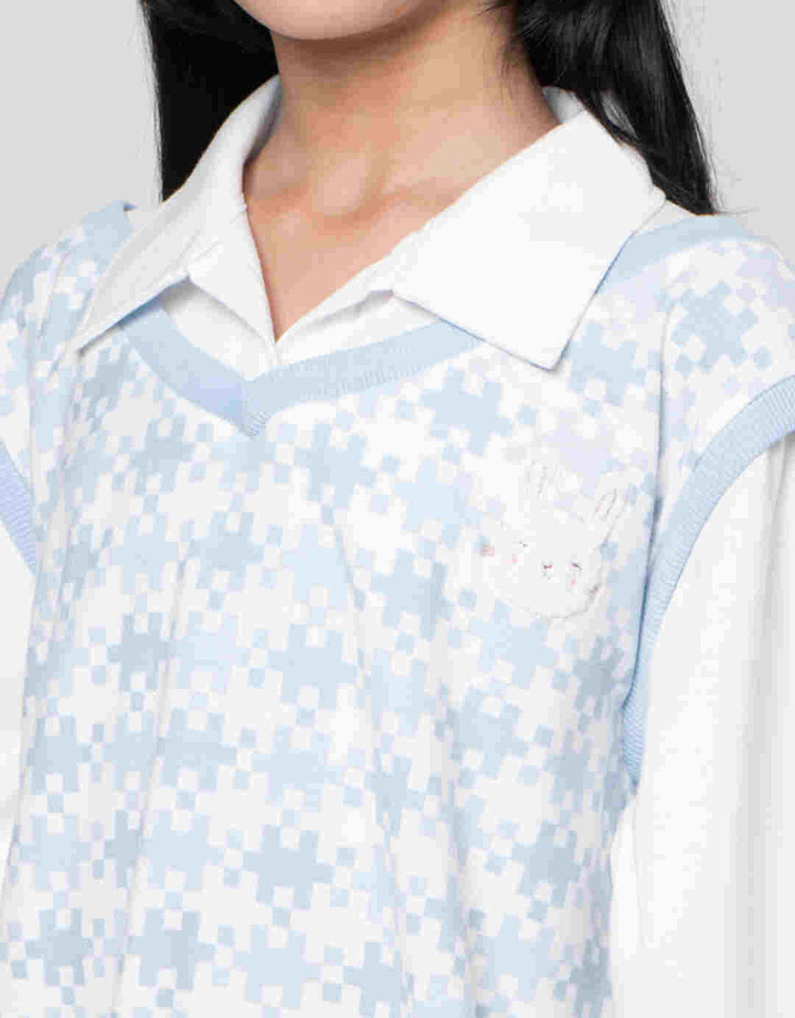 Nevada Vest Pixel Midi Dress Anak Perempuan