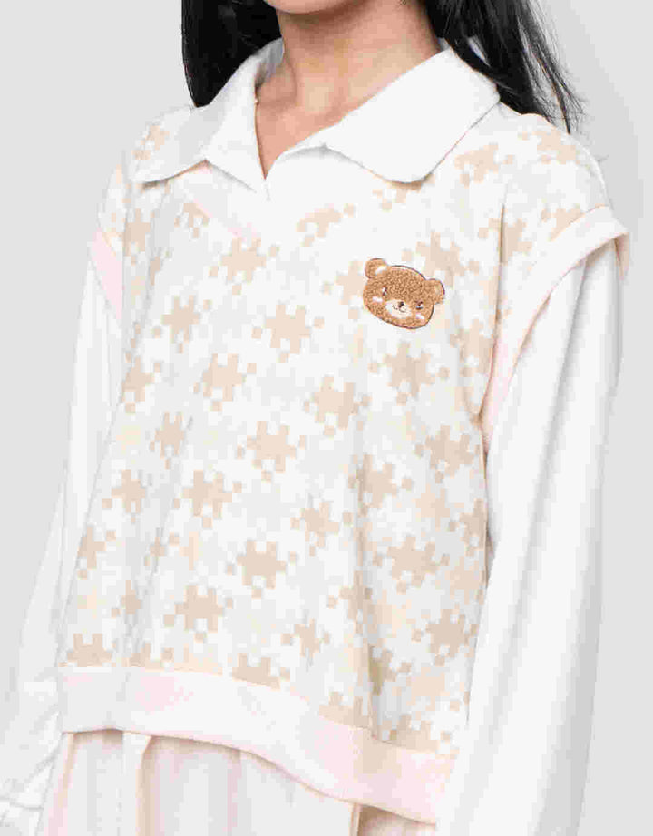 Nevada Vest Pixel Midi Dress Anak Perempuan