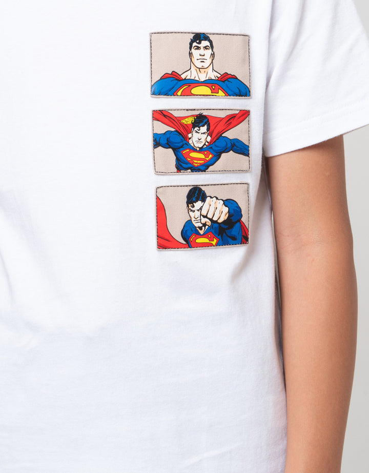 Character Superman Logo Tulisan Kaos Anak Laki-laki