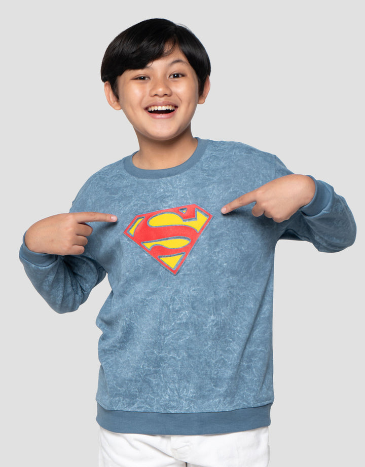 Character Superman Logo Sweater Anak Laki-laki