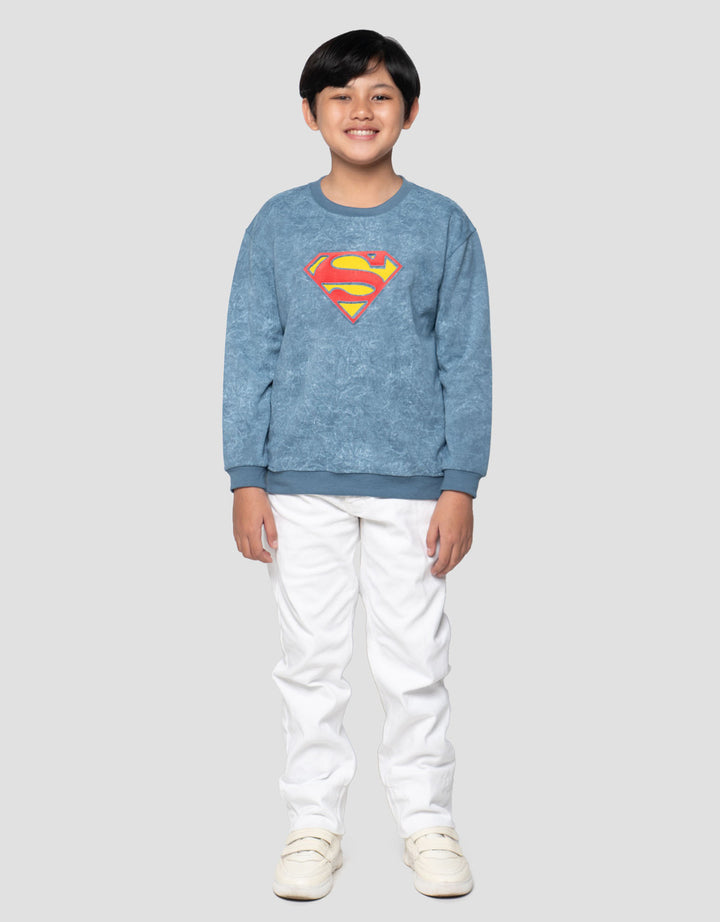 Character Superman Logo Sweater Anak Laki-laki