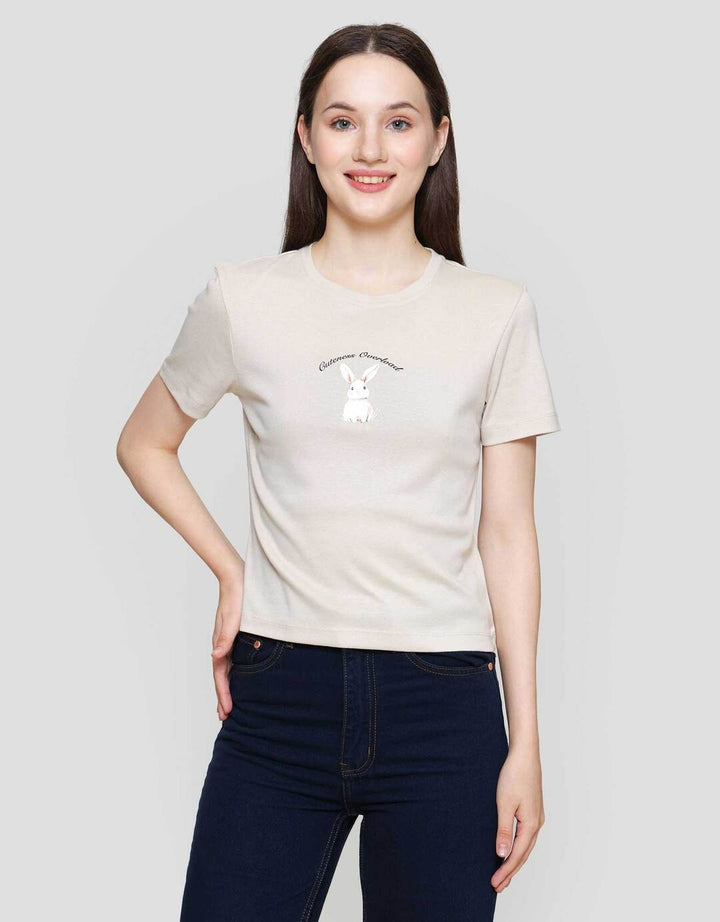 Nevada Rib Rabbit Kaos Lengan Pendek Wanita