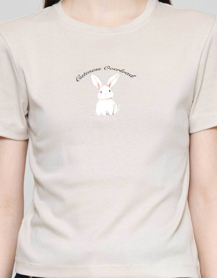 Nevada Rib Rabbit Kaos Lengan Pendek Wanita