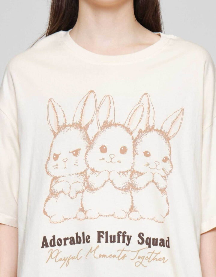 Nevada Oversize Comb Adorable Friends Kaos Lengan Pendek Wanita