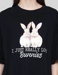 Nevada Oversize Comb Bunnies Kaos Lengan Pendek Wanita