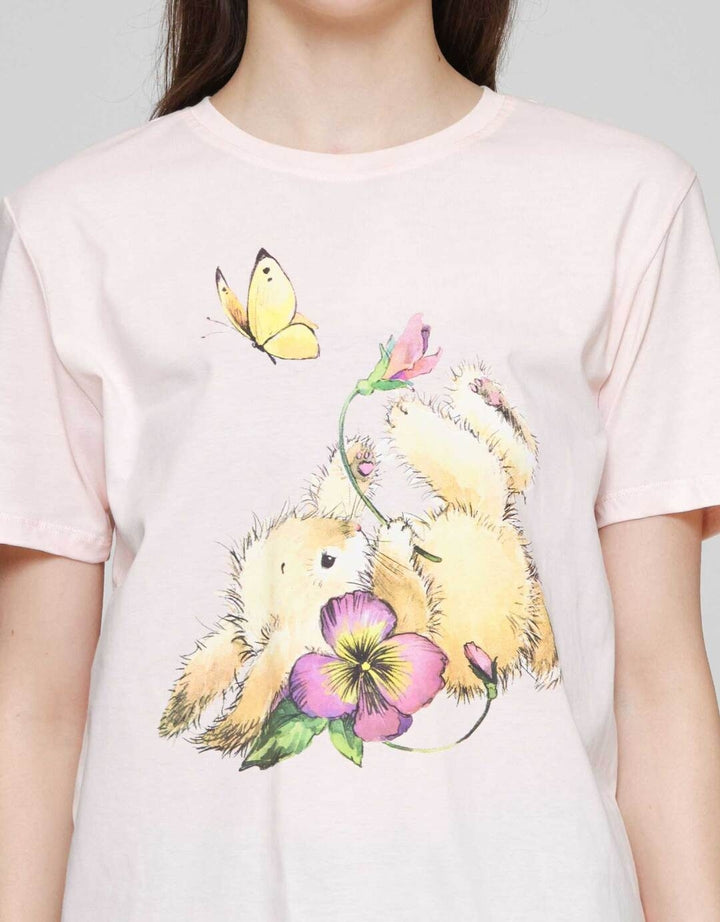 Nevada Comb Rabbit Kaos Lengan Pendek Wanita