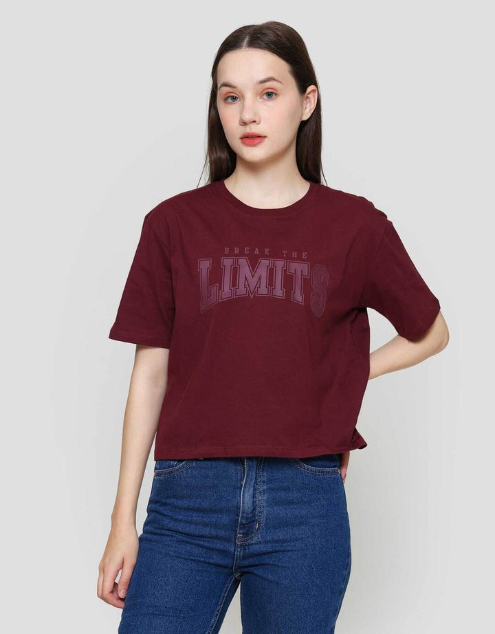 Nevada Solid Boxy Comb Limits Kaos Lengan Pendek Wanita