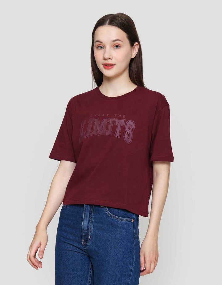 Nevada Solid Boxy Comb Limits Kaos Lengan Pendek Wanita