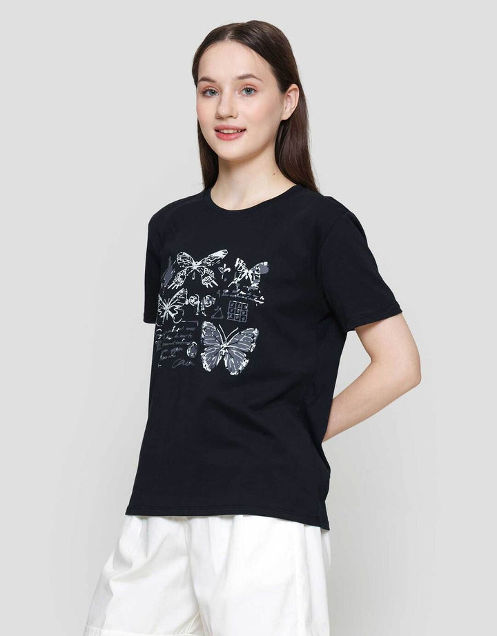 Nevada Comb Butterfly Kaos Lengan Pendek Wanita