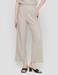 Nevada Sueding Knit Wide Leg Celana Panjang Wanita