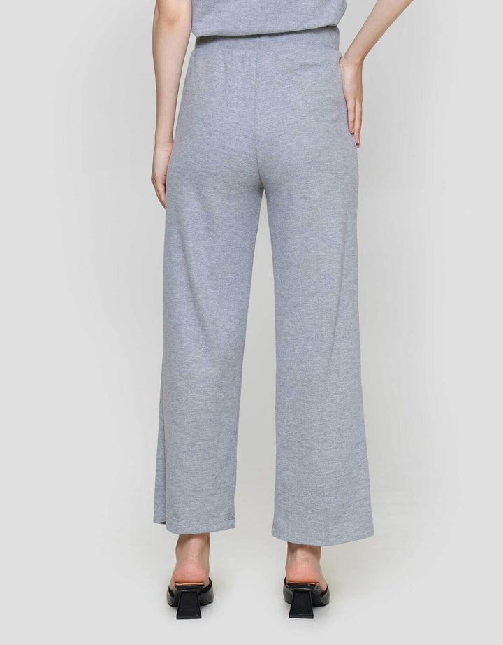 Nevada Sueding Knit Wide Leg Celana Panjang Wanita