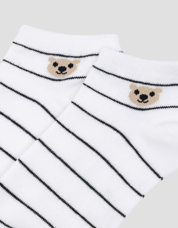 Nevada Ankle Bear Stripe Kaos Kaki Wanita