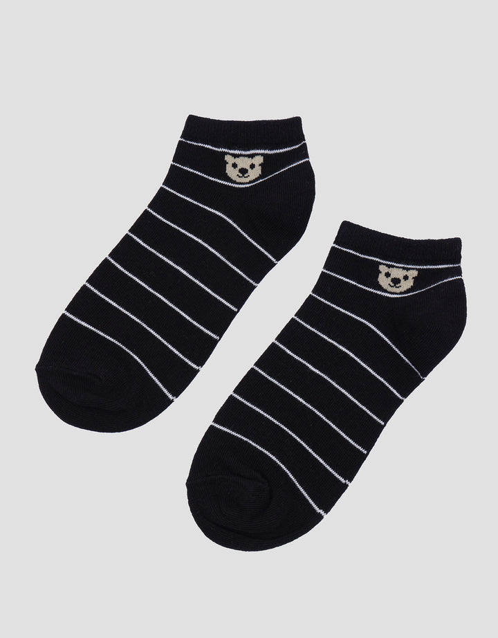 Nevada Ankle Bear Stripe Kaos Kaki Wanita