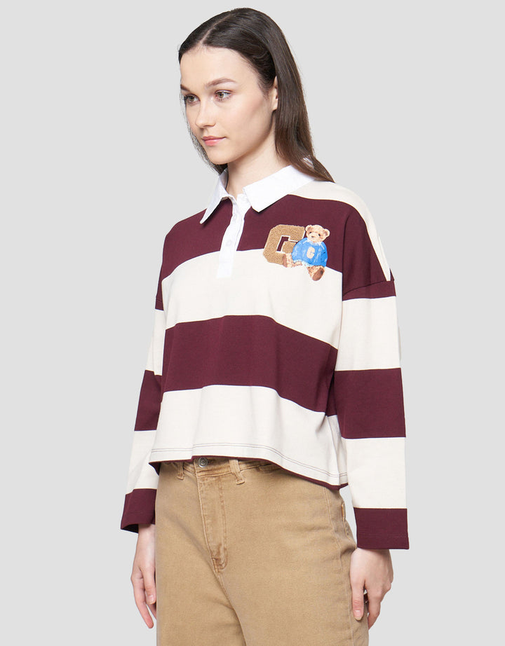 Nevada Crop French Stripe Sweater Wanita