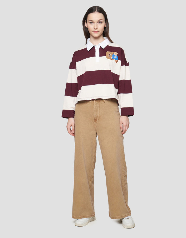 Nevada Crop French Stripe Sweater Wanita