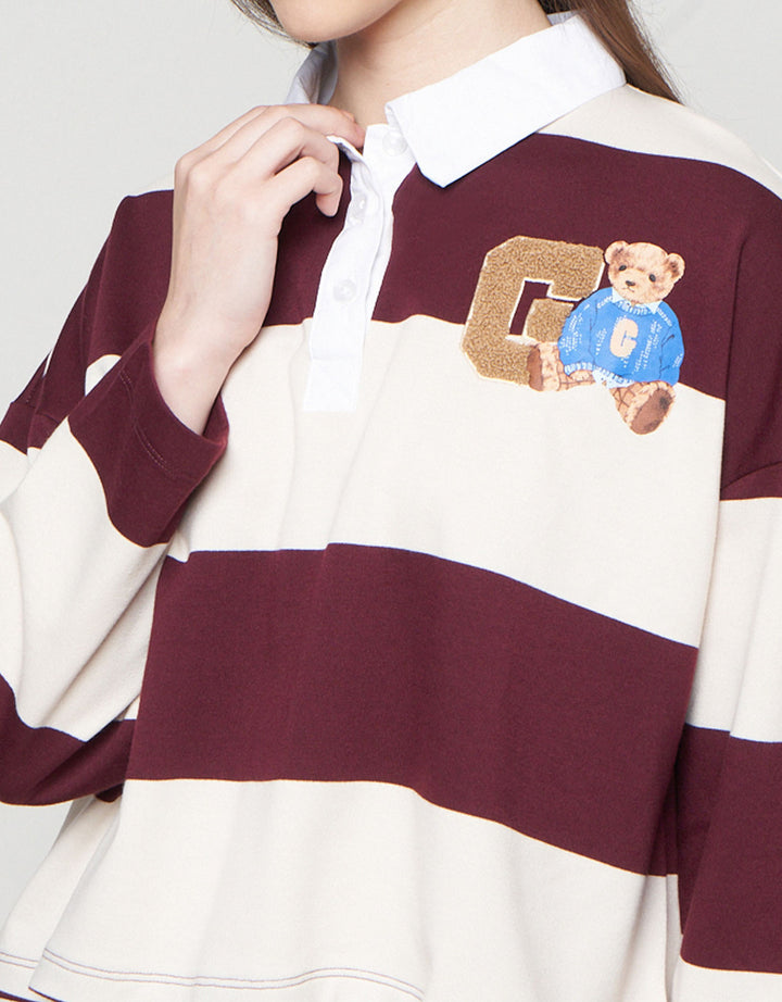 Nevada Crop French Stripe Sweater Wanita