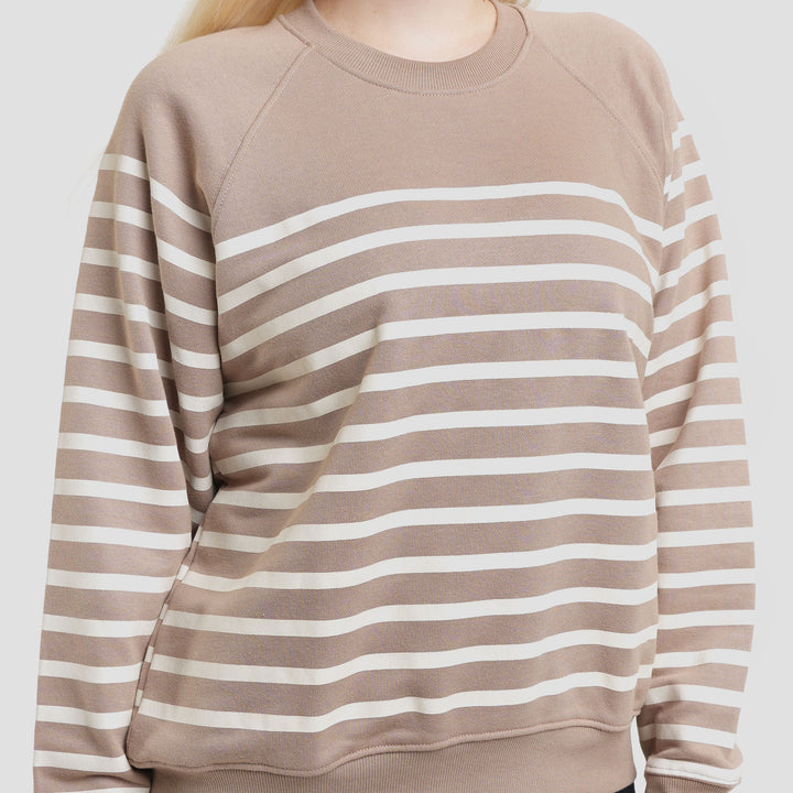 Nevada Raglan French Stripe Sweater Wanita