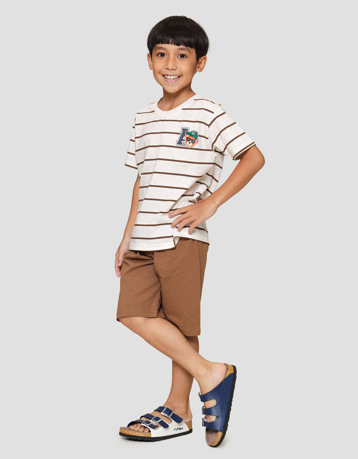 Little M Stripe A Bear Pakaian Setelan Anak Laki-laki