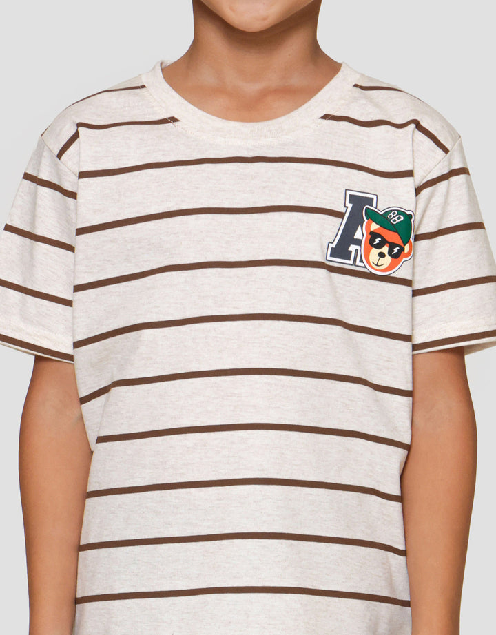 Little M Stripe A Bear Pakaian Setelan Anak Laki-laki