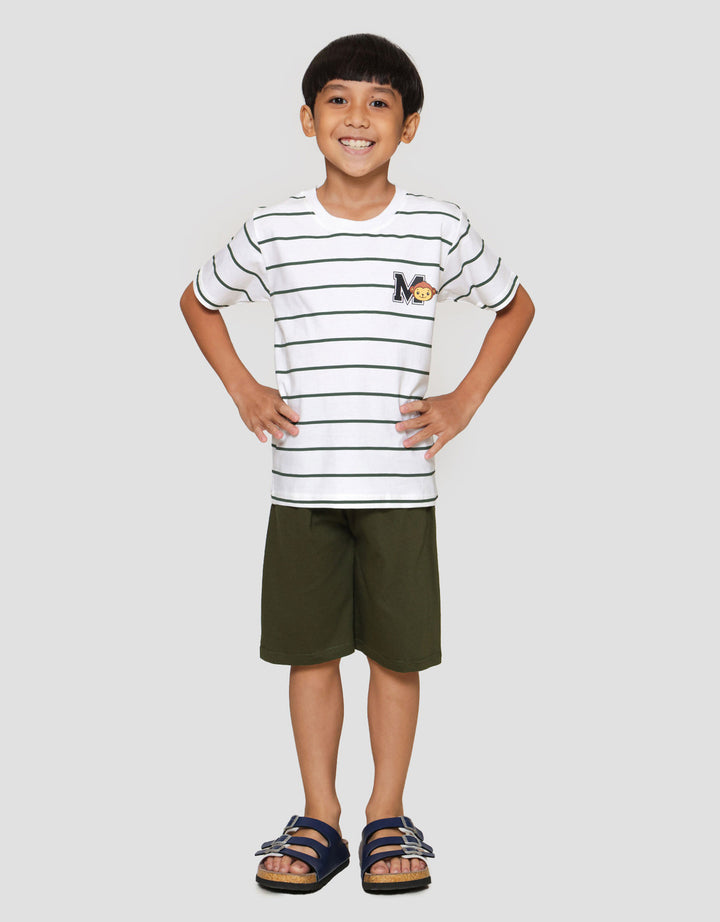 Little M Stripe M Monkey Pakaian Setelan Anak Laki-laki