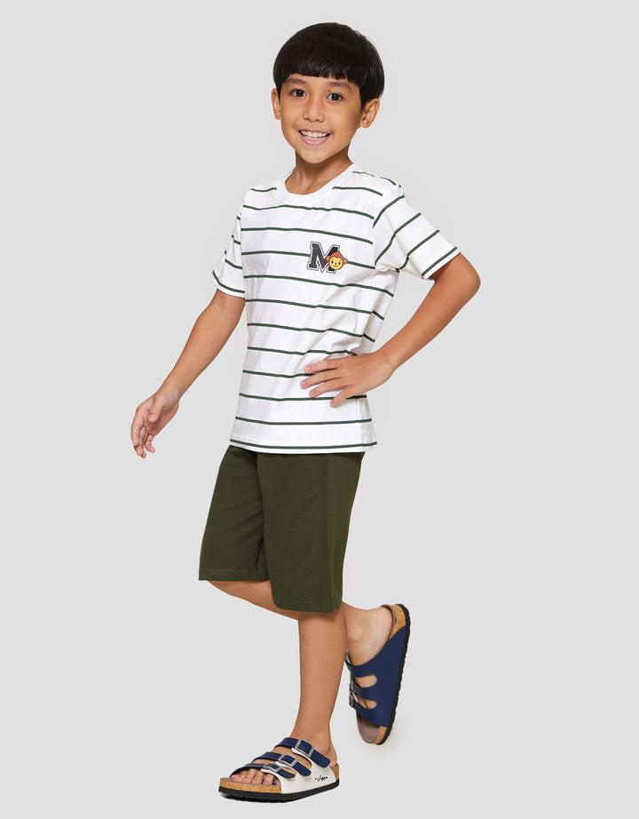 Little M Stripe M Monkey Pakaian Setelan Anak Laki-laki
