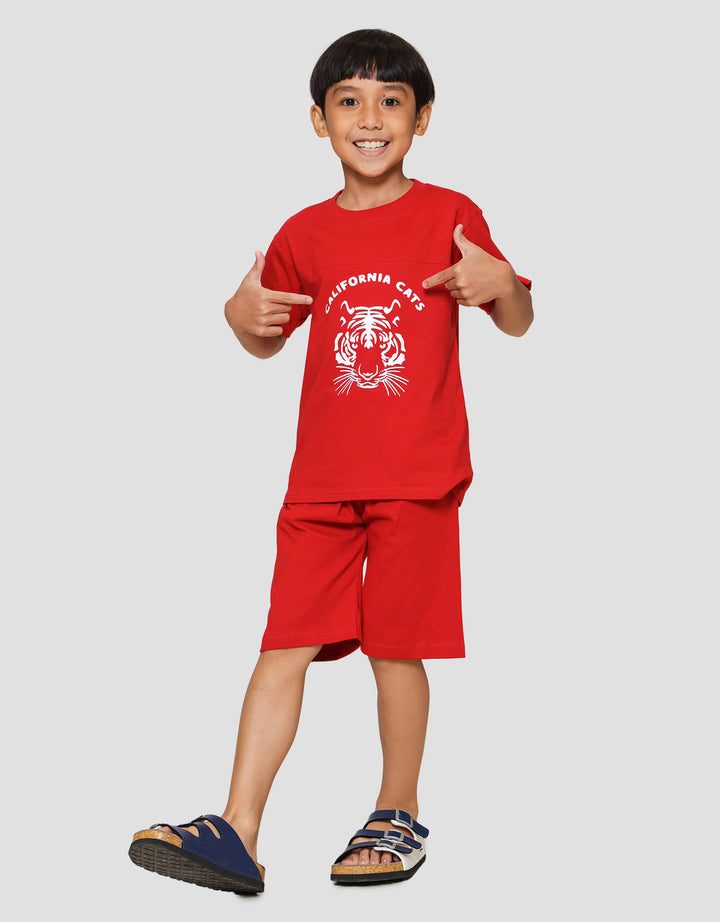 Little M California Cats Tiger Pakaian Setelan Anak Laki-laki