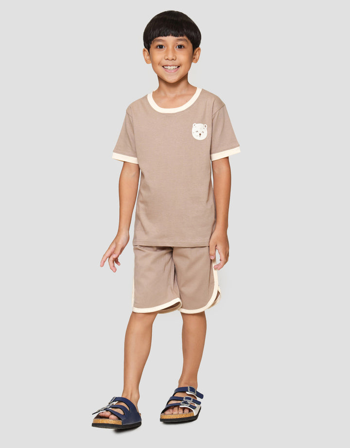 Little M List Lgn Cln Bear Pakaian Setelan Anak Laki-laki