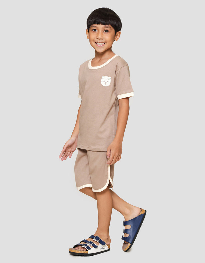 Little M List Lgn Cln Bear Pakaian Setelan Anak Laki-laki