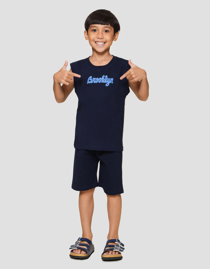Little M Singlet Brooklyn Pakaian Setelan Anak Laki-laki