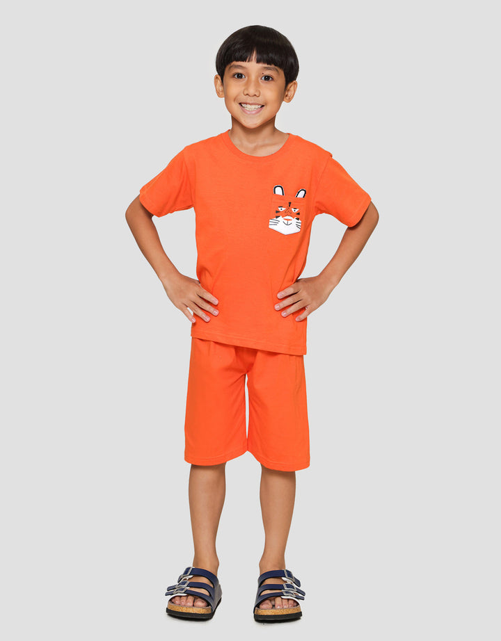 Little M Pls Ktg Aplikasi Kuping Tiger Pakaian Setelan Anak Laki-laki