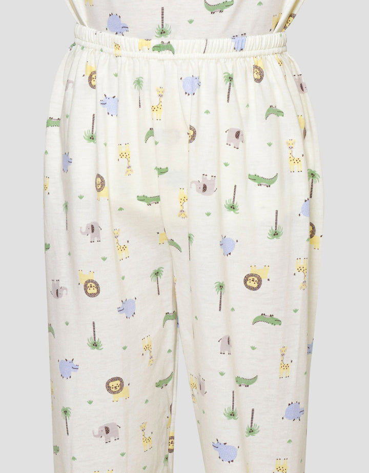 Little M  Print Animal Palm Tree Setelan Piyama Anak Laki-laki