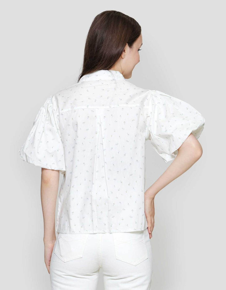 Nevada Print Balloon Sleeve Blouse Wanita