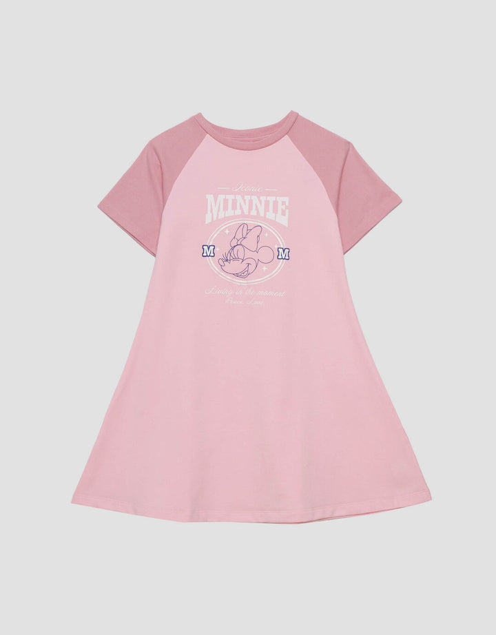 Disney Minnie Raglan Dress Anak Perempuan
