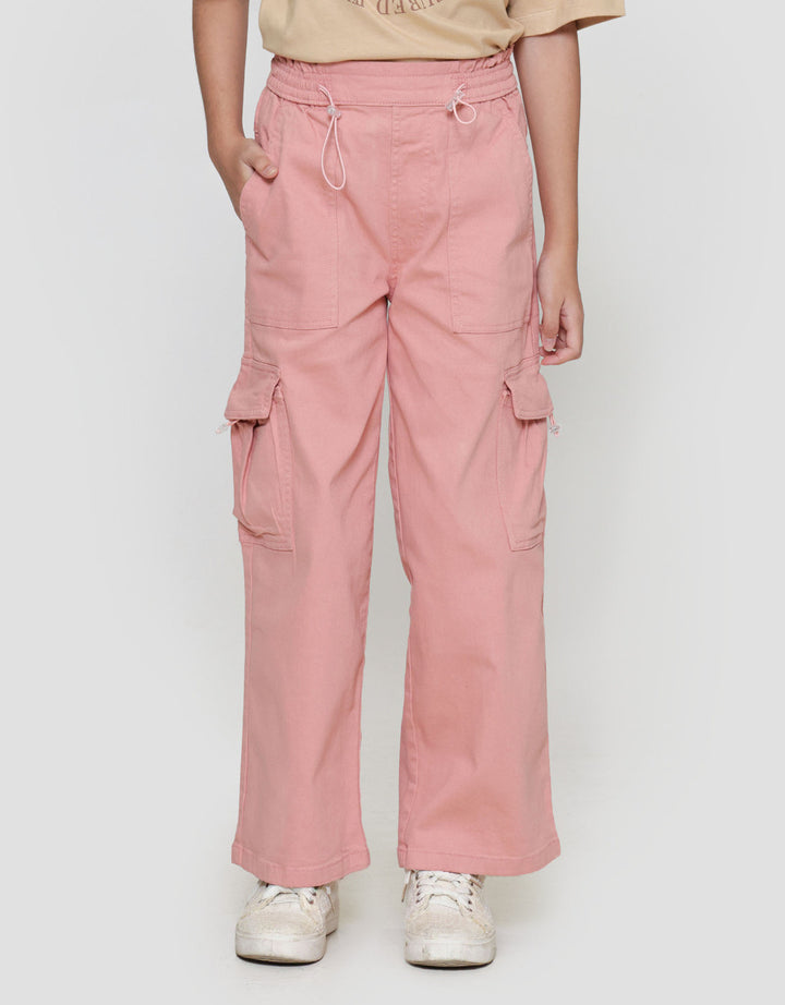 Nevada Stretch Cargo Pocket Fold Celana Panjang Anak Perempuan