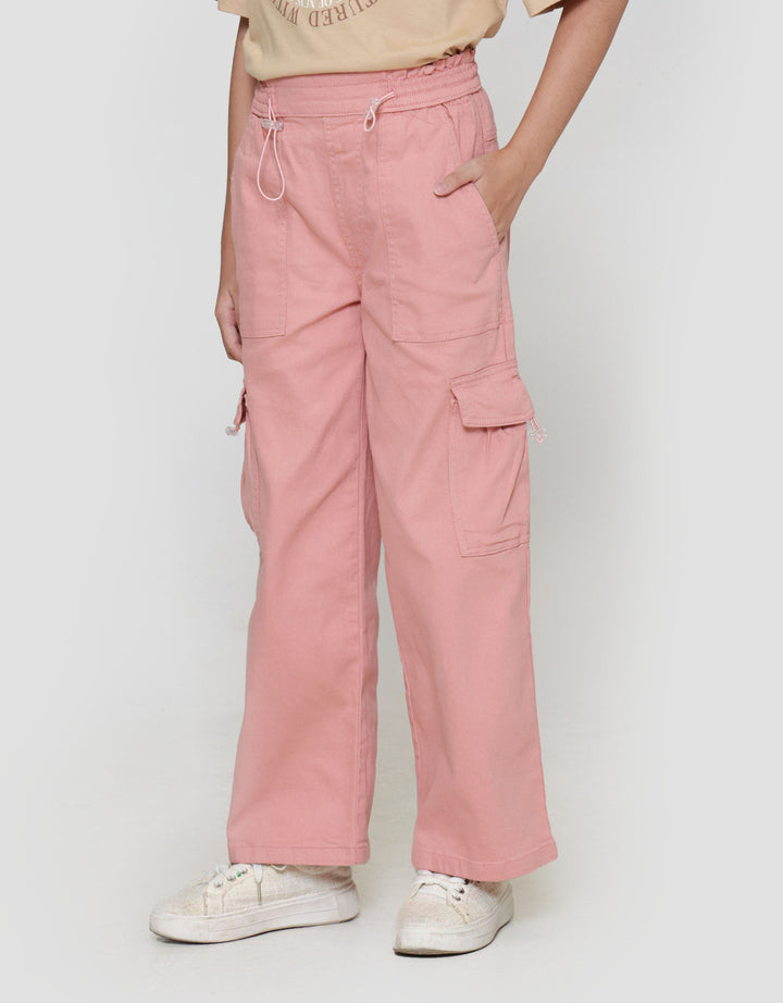 Nevada Stretch Cargo Pocket Fold Celana Panjang Anak Perempuan