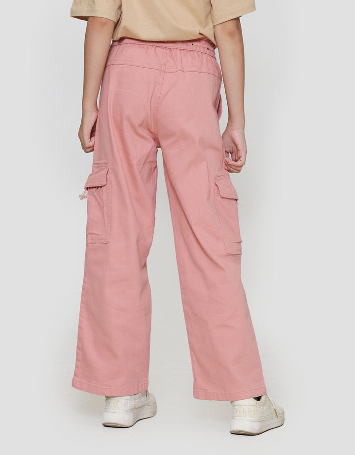 Nevada Stretch Cargo Pocket Fold Celana Panjang Anak Perempuan