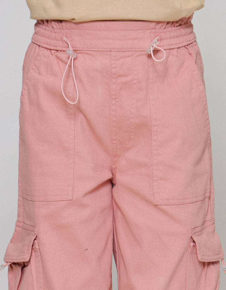 Nevada Stretch Cargo Pocket Fold Celana Panjang Anak Perempuan