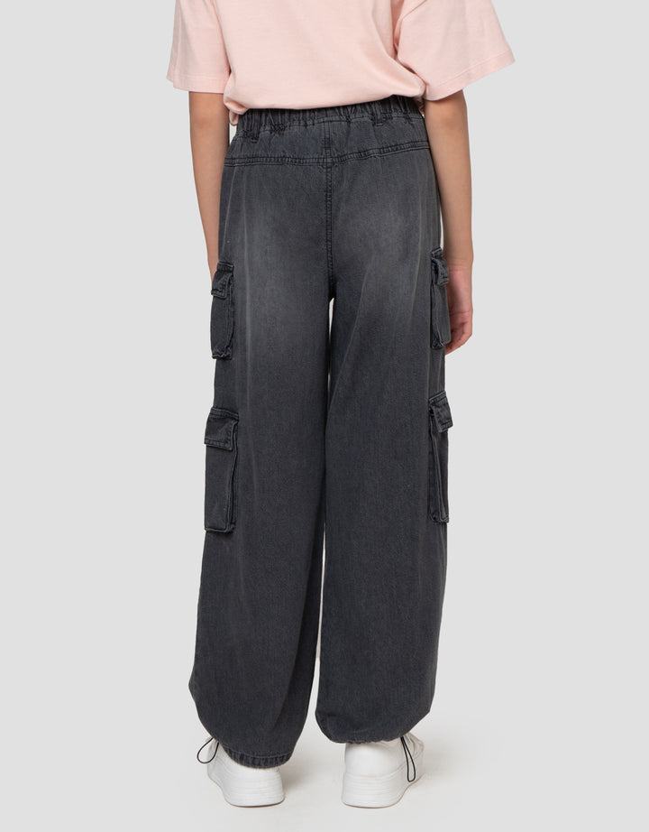 Nevada Wide Leg Kantong Celana Denim Anak Perempuan