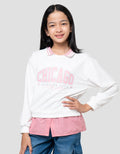 Nevada Chicago With Woven Pink Ribbon Sweater Anak Perempuan